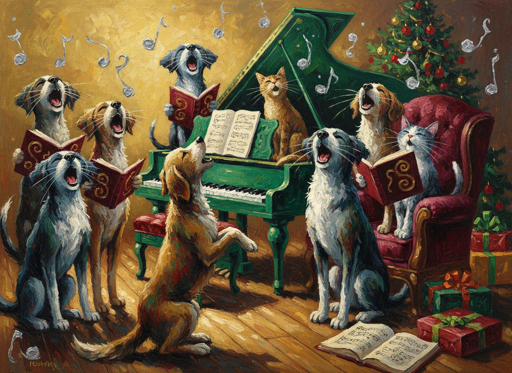 Unisex sweatshirt/Pets singing carols.