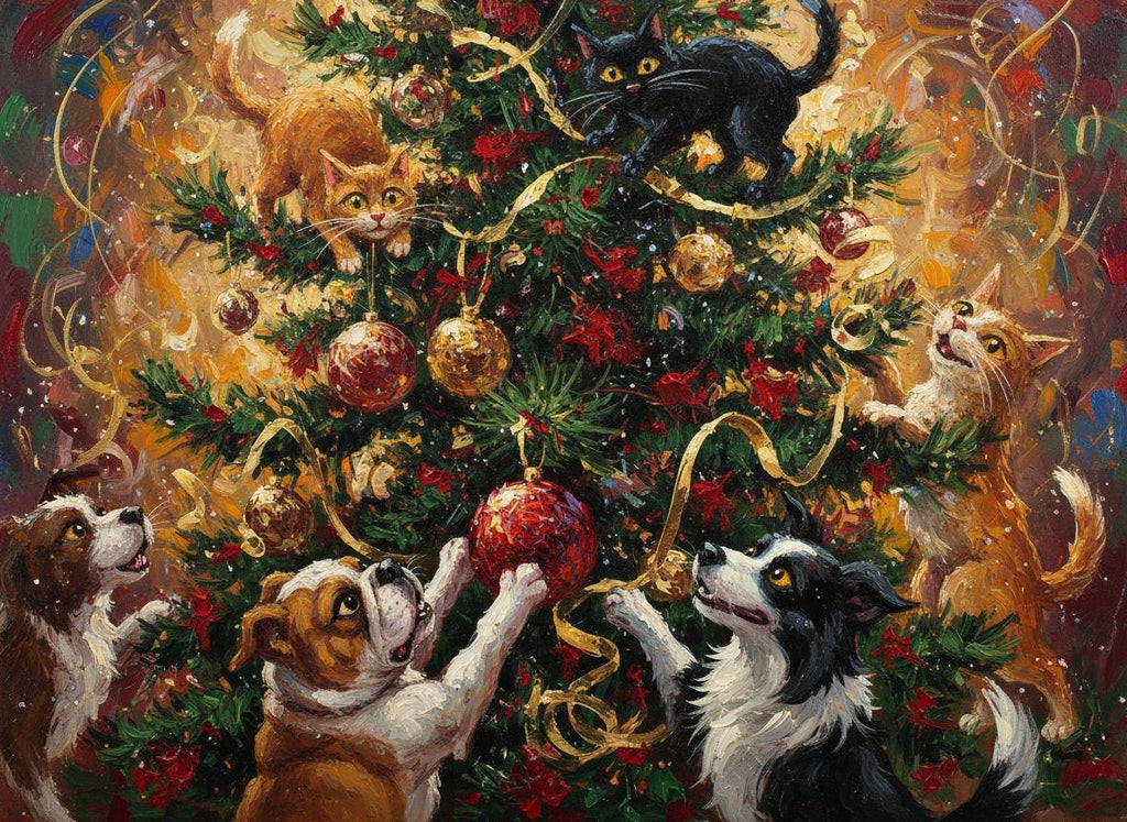 Uni-sex sweat shirt/ decorating the tree.